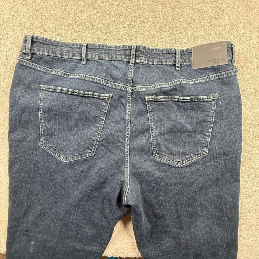 Weatherproof Vintage Mens Tapered Jeans‎ Dark Wash Denim Blue 42x29 Distressed